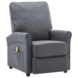 Massagesessel Elektrisch Dunkelgrau Stoff