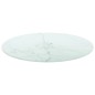 vidaXL Tischplatte Weiß Ø50x0,8 cm Hartglas in Marmoroptik vidaXL Tischplatte Weiß Ø50x0,8 cm Hartglas in Marmoroptik