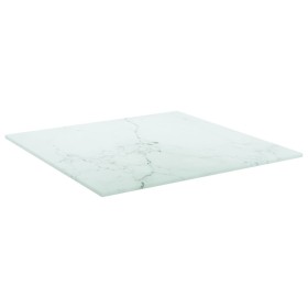 vidaXL Tischplatte Weiß 40x40 cm 6 mm Hartglas in Marmoroptik