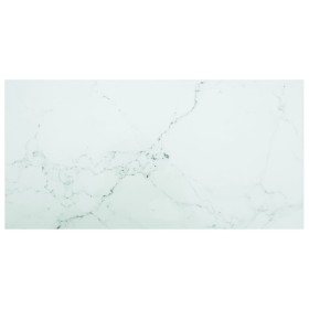 vidaXL Tischplatte Weiß 100x50 cm 6 mm Hartglas in Marmoroptik