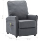 Massagesessel Elektrisch Dunkelgrau Stoff Massagesessel Elektrisch Dunkelgrau Stoff