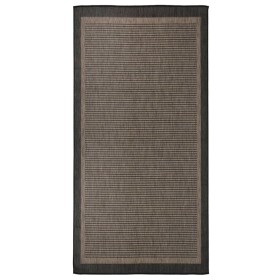 vidaXL Outdoor-Teppich Flachgewebe 100x200 cm Dunkelbraun