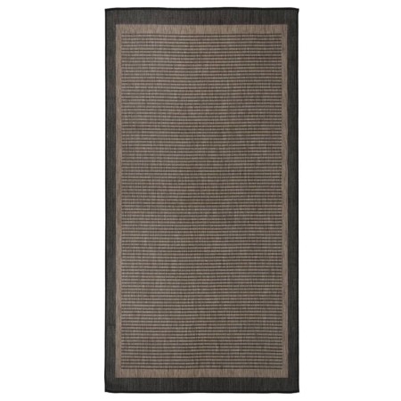 vidaXL Outdoor-Teppich Flachgewebe 100x200 cm Dunkelbraun