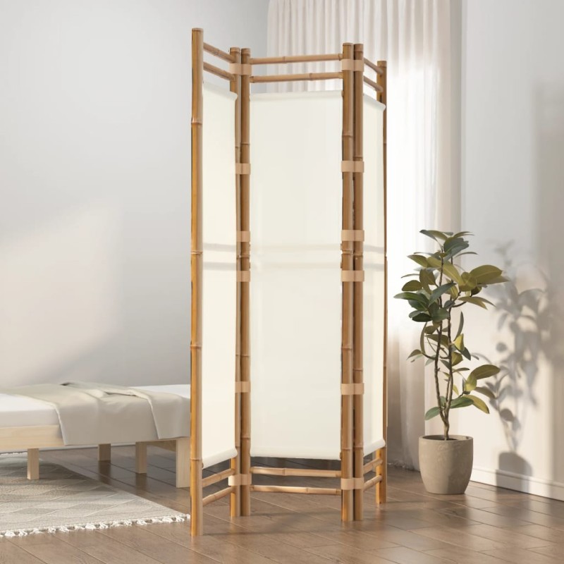 vidaXL 3-tlg. Paravent Faltbar 120 cm Bambus und Canvas vidaXL 3-tlg. Paravent Faltbar 120 cm Bambus und Canvas