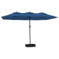vidaXL Doppelsonnenschirm mit LEDs Azurblau 449x245 cm vidaXL Doppelsonnenschirm mit LEDs Azurblau 449x245 cm