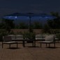 vidaXL Doppelsonnenschirm mit LEDs Azurblau 449x245 cm vidaXL Doppelsonnenschirm mit LEDs Azurblau 449x245 cm