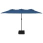 vidaXL Doppelsonnenschirm mit LEDs Azurblau 449x245 cm vidaXL Doppelsonnenschirm mit LEDs Azurblau 449x245 cm
