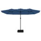 vidaXL Doppelsonnenschirm mit LEDs Azurblau 449x245 cm vidaXL Doppelsonnenschirm mit LEDs Azurblau 449x245 cm