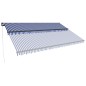 vidaXL Markise Manuell Einziehbar mit LED 500x300 cm Blau & Weiß vidaXL Markise Manuell Einziehbar mit LED 500x300 cm Blau & Weiß
