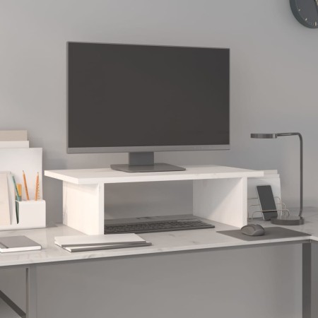 vidaXL Monitorständer Weiß 50x27x15 cm Massivholz Kiefer