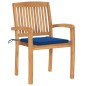 Stapelbare Gartenstühle mit Kissen 6 Stk. Massivholz Teak Stapelbare Gartenstühle mit Kissen 6 Stk. Massivholz Teak