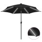 vidaXL Sonnenschirm mit LED-Leuchten & Aluminium-Mast 300 cm Schwarz vidaXL Sonnenschirm mit LED-Leuchten & Aluminium-Mast 300 cm Schwarz