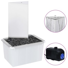 vidaXL Gartenbrunnen mit Pumpe Edelstahl 76 cm Dreieckig
