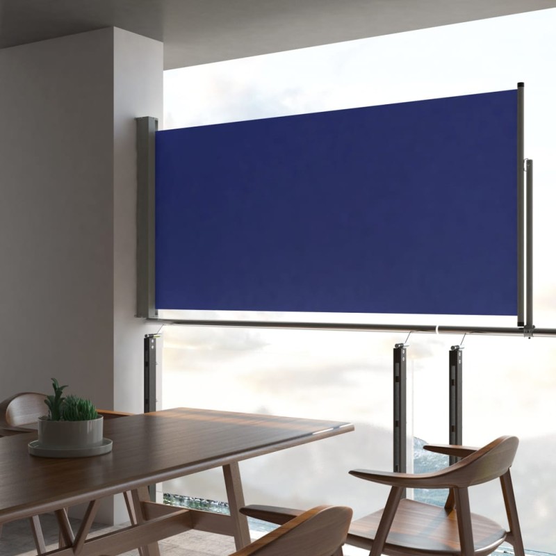 vidaXL Ausziehbare Seitenmarkise 120x300 cm Blau vidaXL Ausziehbare Seitenmarkise 120x300 cm Blau