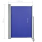 vidaXL Ausziehbare Seitenmarkise 120x300 cm Blau vidaXL Ausziehbare Seitenmarkise 120x300 cm Blau