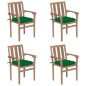 Stapelbare Gartenstühle mit Kissen 4 Stk. Massivholz Teak Stapelbare Gartenstühle mit Kissen 4 Stk. Massivholz Teak