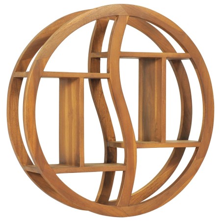 vidaXL Wandregal Yin und Yang 60x15x60 cm Teak Massivholz 