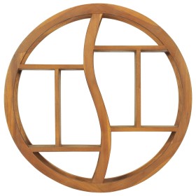 vidaXL Wandregal Yin und Yang 60x15x60 cm Teak Massivholz 