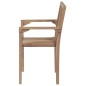 Stapelbare Gartenstühle mit Kissen 4 Stk. Massivholz Teak Stapelbare Gartenstühle mit Kissen 4 Stk. Massivholz Teak