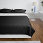 vidaXL Zweiseitige Tagesdecke Gesteppt Schwarz/Weiß 170x210 cm vidaXL Zweiseitige Tagesdecke Gesteppt Schwarz/Weiß 170x210 cm
