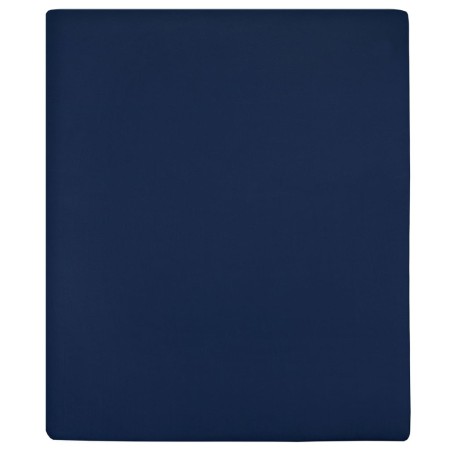 vidaXL Spannbettlaken 2 Stk. Jersey Marineblau 180x200 cm Baumwolle