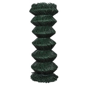 vidaXL Maschendrahtzaun Stahl 1x25 m Grün