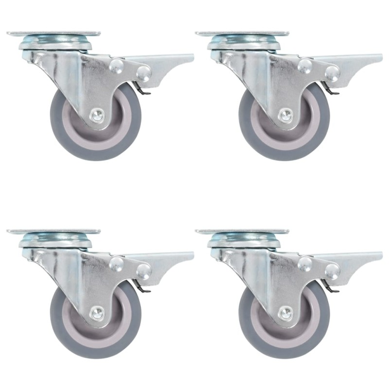 vidaXL Lenkrollen mit Doppelbremsen 4 Stk. 50 mm vidaXL Lenkrollen mit Doppelbremsen 4 Stk. 50 mm