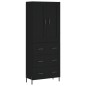 Highboard Schwarz 69,5x34x180 cm Holzwerkstoff Highboard Schwarz 69,5x34x180 cm Holzwerkstoff