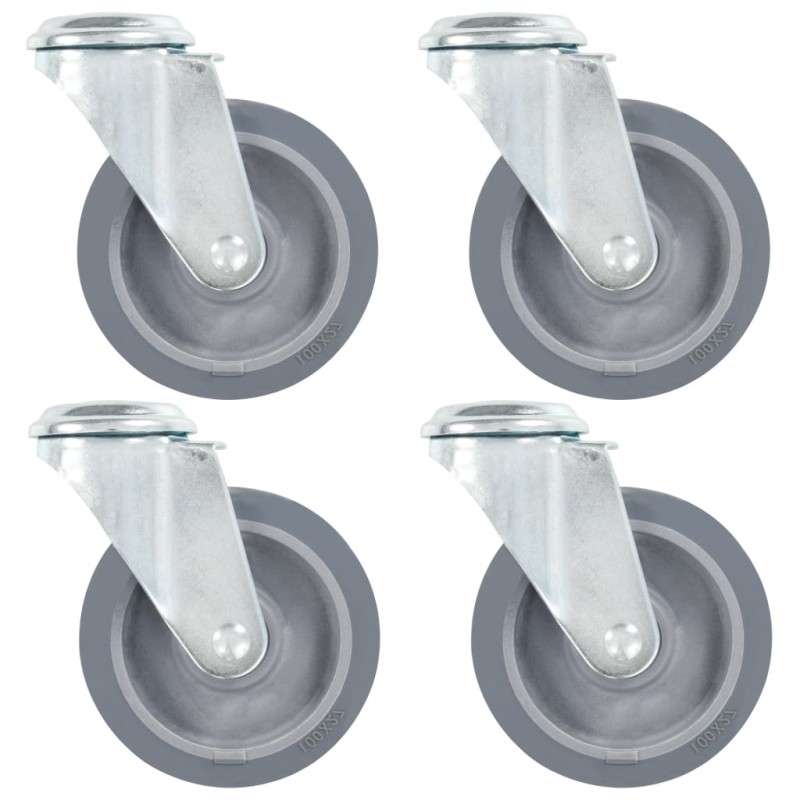 vidaXL Lenkrollen mit Bolzenloch 4 Stk. 100 mm vidaXL Lenkrollen mit Bolzenloch 4 Stk. 100 mm