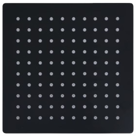 vidaXL Regenbrause Edelstahl 20x20 cm Quadrat Schwarz