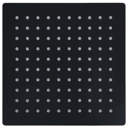 vidaXL Regenbrause Edelstahl 20x20 cm Quadrat Schwarz