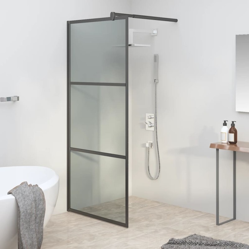 vidaXL Duschwand für Walk-In Dusche 80x195 cm Dunkel ESG Glas Schwarz vidaXL Duschwand für Walk-In Dusche 80x195 cm Dunkel ESG Glas Schwarz