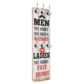 vidaXL Wandgarderobe mit 6 Haken 120 x 40 cm "MEN LADIES" 