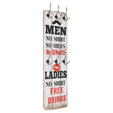 vidaXL Wandgarderobe mit 6 Haken 120 x 40 cm "MEN LADIES" 