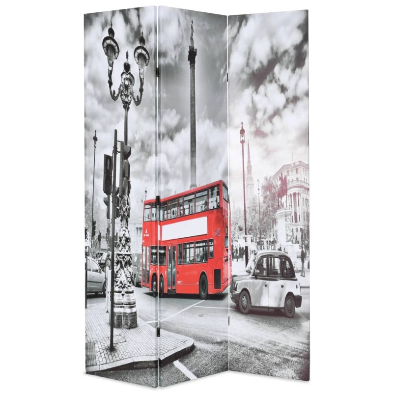 vidaXL Raumteiler klappbar 120 x 170 cm London Bus Schwarz-Weiß vidaXL Raumteiler klappbar 120 x 170 cm London Bus Schwarz-Weiß