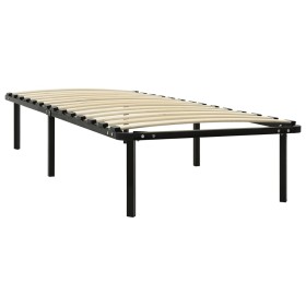 vidaXL Bettgestell Schwarz Metall 100 × 200 cm