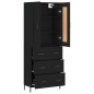 Highboard Schwarz 69,5x34x180 cm Holzwerkstoff Highboard Schwarz 69,5x34x180 cm Holzwerkstoff