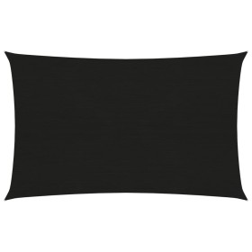 vidaXL Sonnensegel 160 g/m² Schwarz 3x5 m HDPE