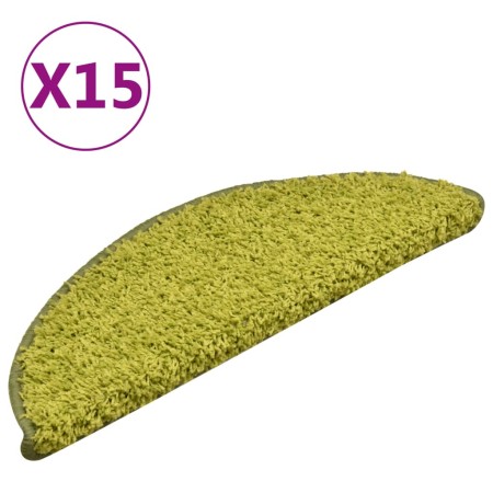 vidaXL Treppenmatten 15 Stk. Grün 56x17x3 cm