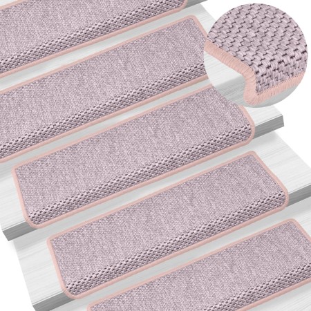 vidaXL Treppenmatten Selbstklebend Sisal-Optik 15 Stk. 65x21x4 cm Rot