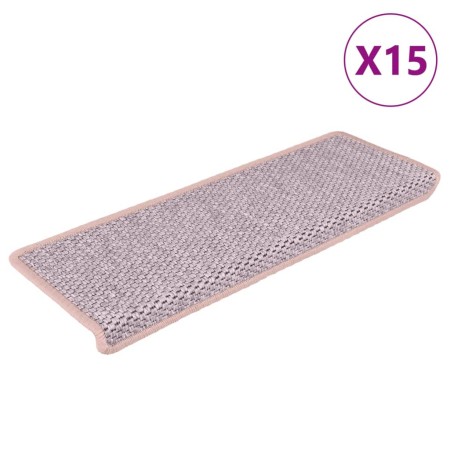 vidaXL Treppenmatten Selbstklebend Sisal-Optik 15 Stk. 65x21x4 cm Rot