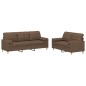 vidaXL 2-tlg. Sofagarnitur mit Kissen Braun Stoff vidaXL 2-tlg. Sofagarnitur mit Kissen Braun Stoff
