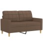 vidaXL 2-tlg. Sofagarnitur mit Kissen Braun Stoff vidaXL 2-tlg. Sofagarnitur mit Kissen Braun Stoff