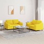 vidaXL 2-tlg. Sofagarnitur mit Kissen Hellgelb Stoff vidaXL 2-tlg. Sofagarnitur mit Kissen Hellgelb Stoff