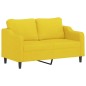 vidaXL 2-tlg. Sofagarnitur mit Kissen Hellgelb Stoff vidaXL 2-tlg. Sofagarnitur mit Kissen Hellgelb Stoff
