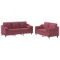 vidaXL 2-tlg. Sofagarnitur mit Kissen Weinrot Stoff vidaXL 2-tlg. Sofagarnitur mit Kissen Weinrot Stoff