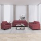 vidaXL 3-tlg. Sofagarnitur mit Kissen Weinrot Stoff vidaXL 3-tlg. Sofagarnitur mit Kissen Weinrot Stoff