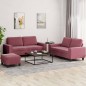 vidaXL 3-tlg. Sofagarnitur Weinrot Stoff vidaXL 3-tlg. Sofagarnitur Weinrot Stoff