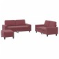 vidaXL 3-tlg. Sofagarnitur Weinrot Stoff vidaXL 3-tlg. Sofagarnitur Weinrot Stoff