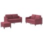 vidaXL 3-tlg. Sofagarnitur mit Kissen Weinrot Stoff vidaXL 3-tlg. Sofagarnitur mit Kissen Weinrot Stoff